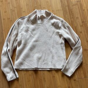 French Connection Cream Ribbed Turtleneck Sweater